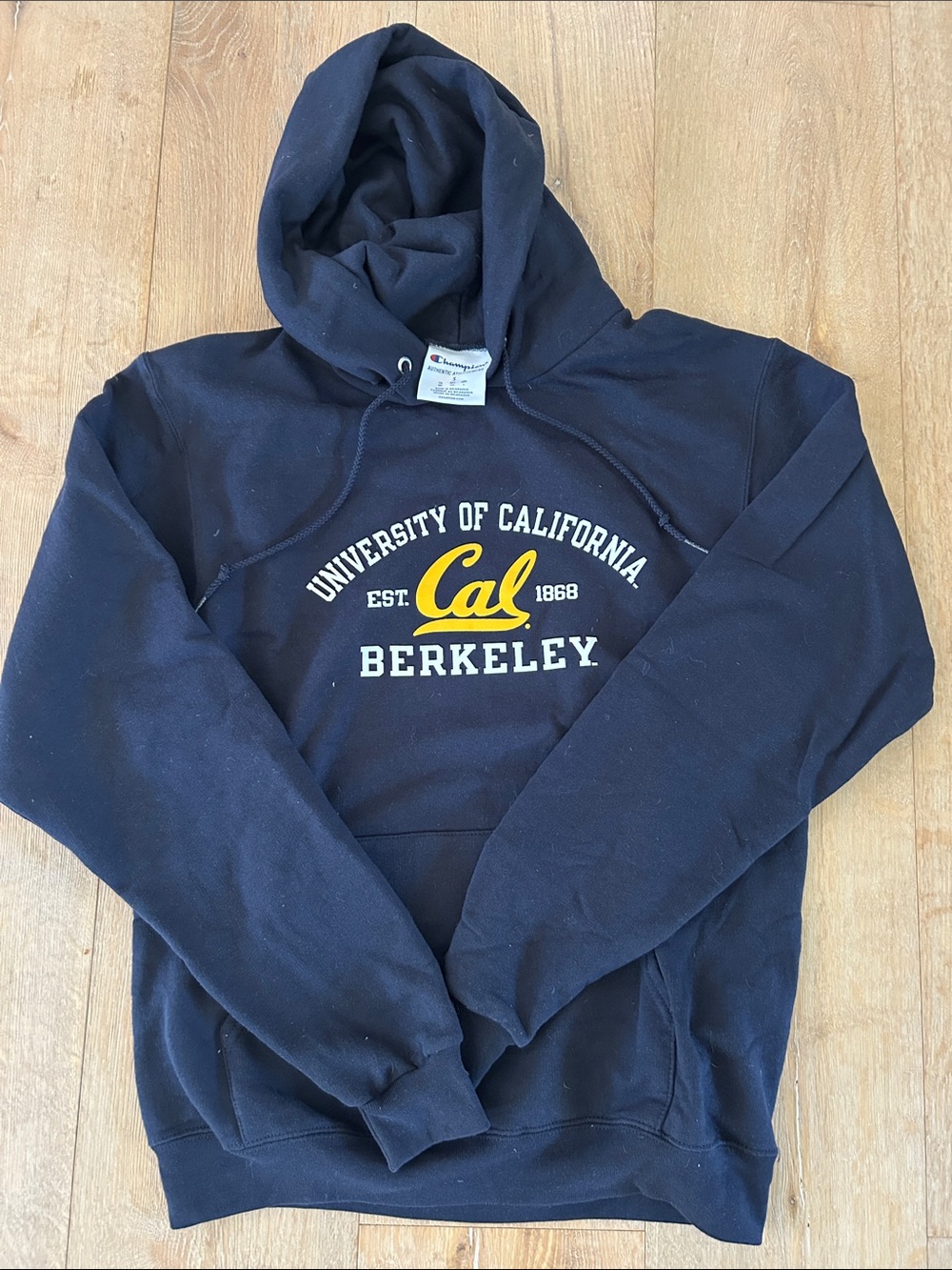 Champion Navy Cal Berkeley Pullover Hoodie with Yellow Logo